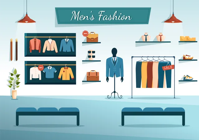 Male Clothes Shop  Illustration