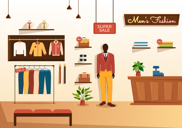 Male Clothes Store  イラスト