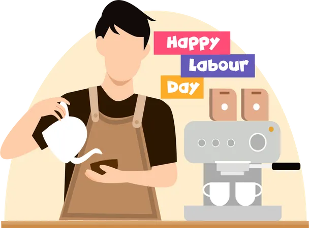 Male Coffee maker  Illustration