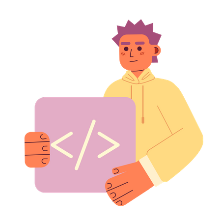 Male Computer coder job Illustration