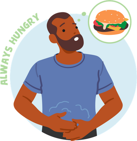 Male Constantly Feel Need To Eat  Illustration