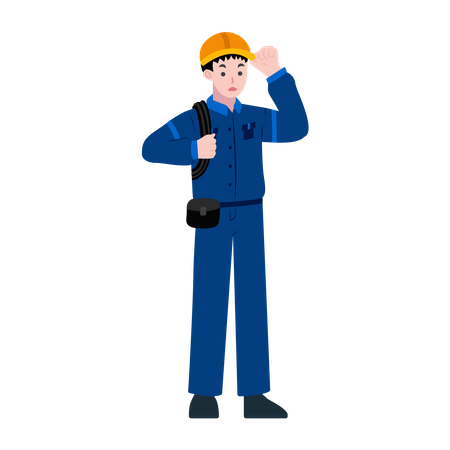 Male Construction Character Illustration  Illustration