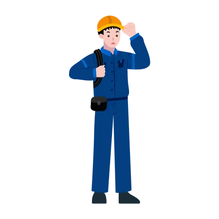 Male Construction Character Illustration  Illustration