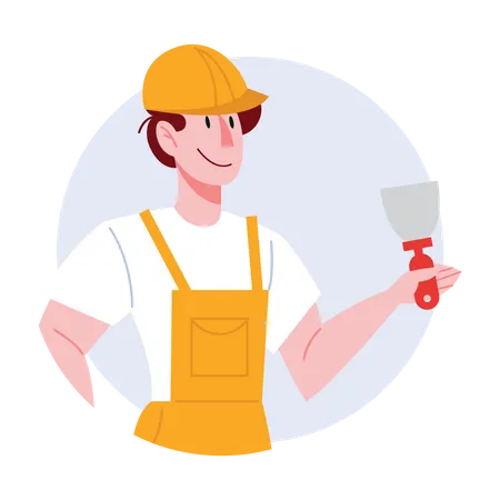 Male construction site worker  Illustration