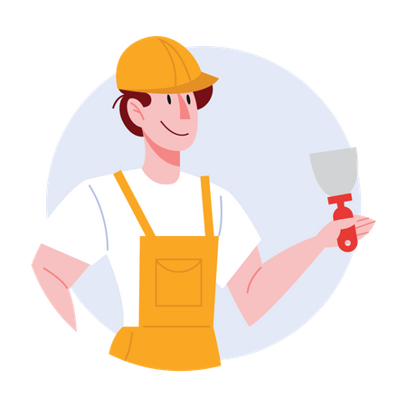 Male construction site worker  Illustration