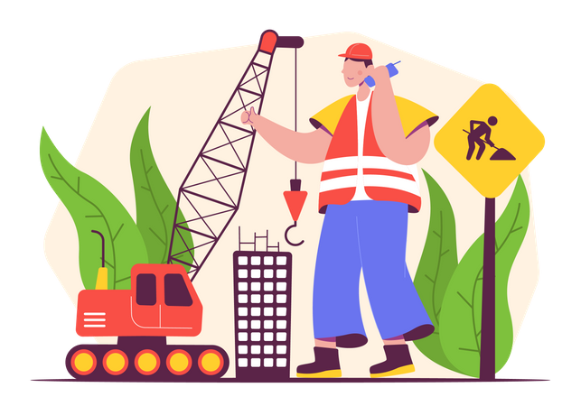 Male Construction worker Illustration