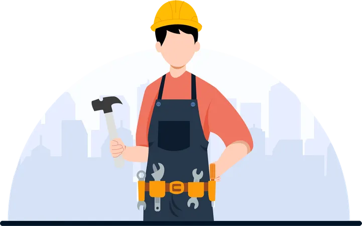 Male construction worker  Illustration