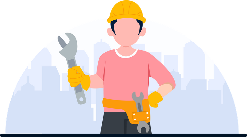 Male construction worker  Illustration