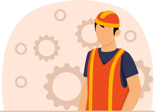 Male Construction worker  Illustration