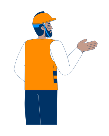 Male construction worker giving directions  Illustration