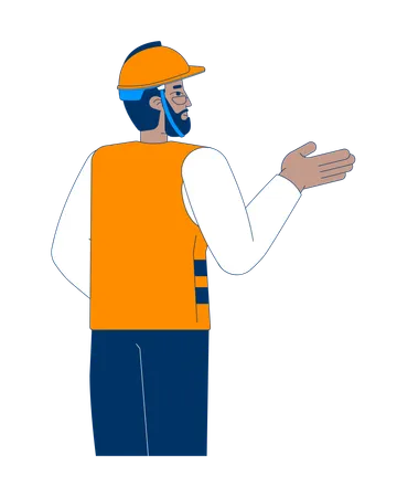 Male construction worker giving directions  Illustration