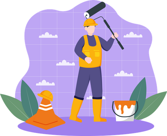 Male Construction worker  Illustration