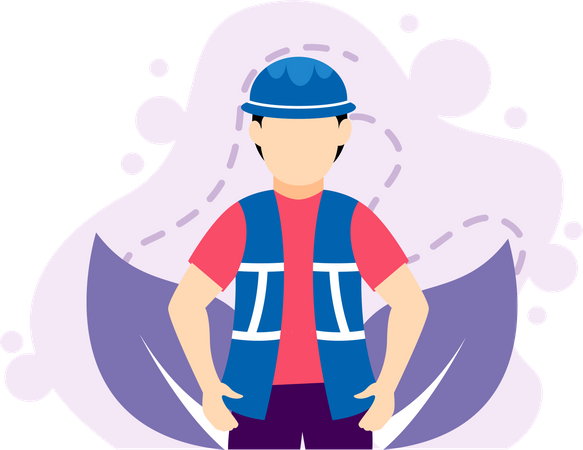 Male construction worker  Illustration