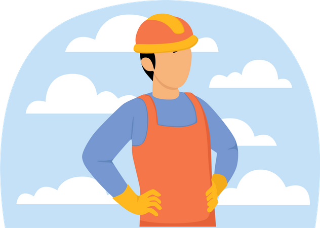 Male Construction worker  Illustration