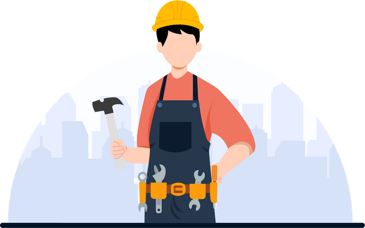 Male construction worker  Illustration