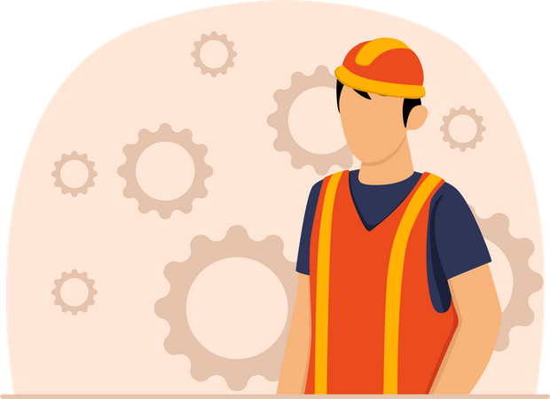 Male Construction worker  Illustration