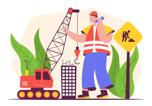 Male Construction worker  Illustration