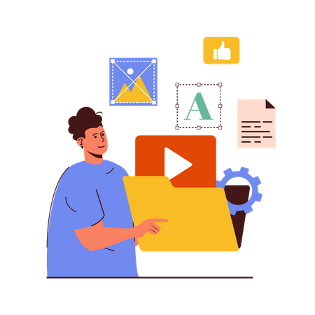 Male Content Manager Illustration