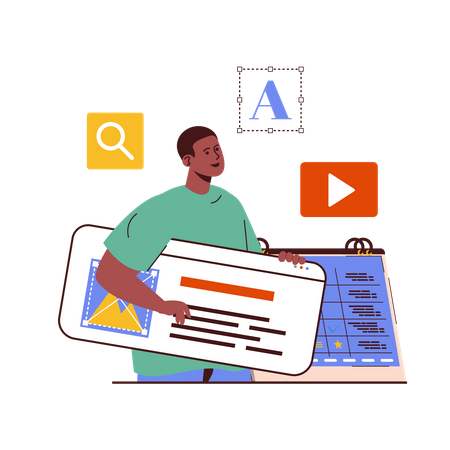 Male Content Manager Illustration