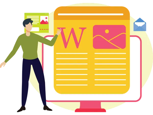 Male Content Writer  Illustration