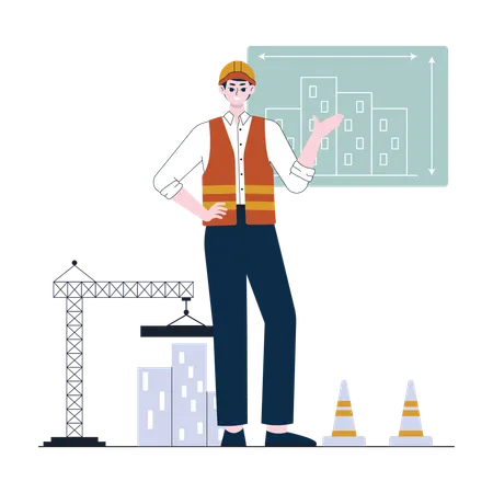 Male Contractor  Illustration