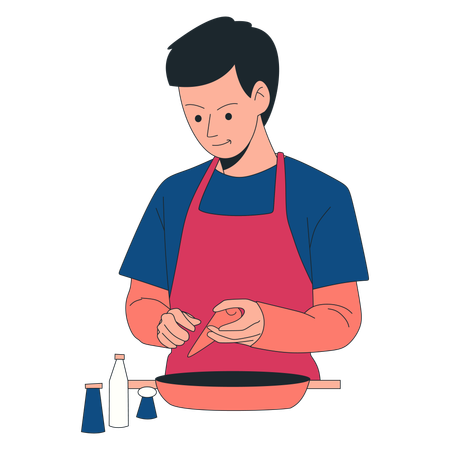 Male Cooking  Illustration