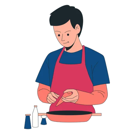 Male Cooking  Illustration