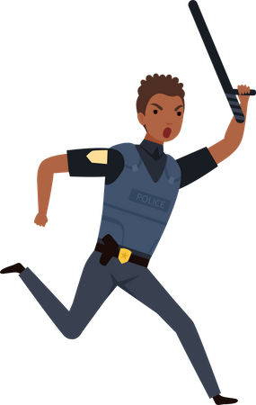 Male Cop Officer Illustration