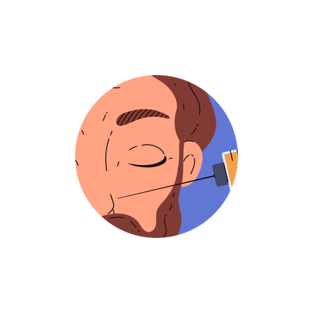 Male cosmetology injection treatment and rejuvenation  Illustration