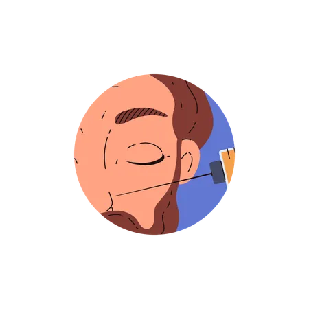 Male cosmetology injection treatment and rejuvenation  Illustration