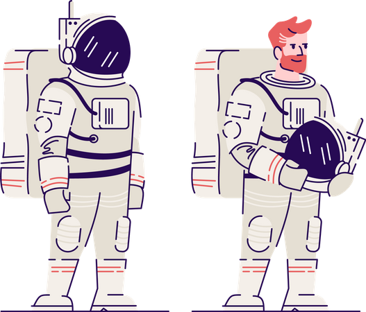 Male cosmonaut with helmet  Illustration