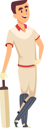 Male Cricketer  Illustration