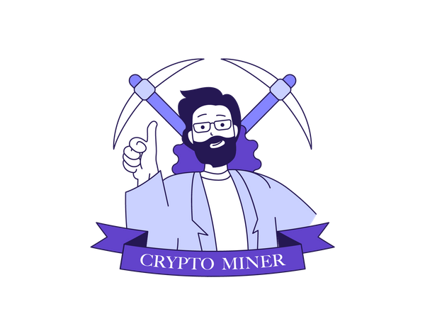 Male crypto miner  Illustration