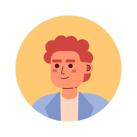 Male curly redhead employee  Illustration