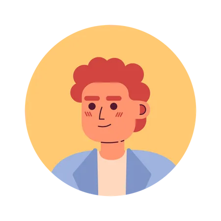 Male curly redhead employee  Illustration