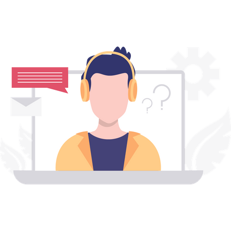 Male customer care agent  Illustration