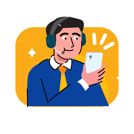 Male customer care agent  Illustration