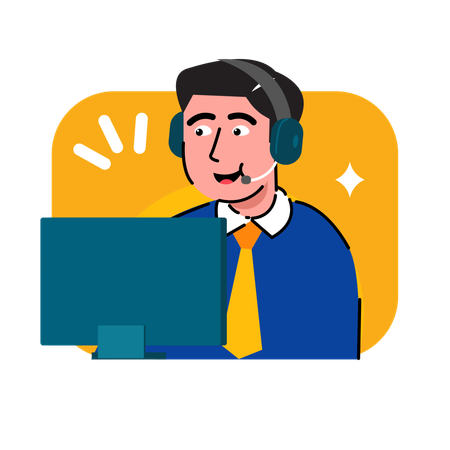 Male customer care agent  Illustration