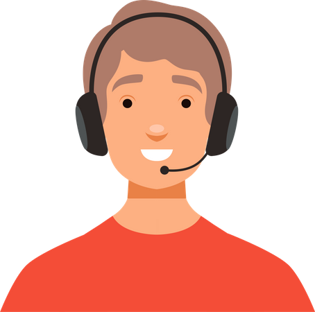 Male customer care helper  Illustration