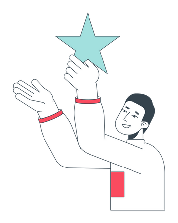 Male customer giving star  Illustration