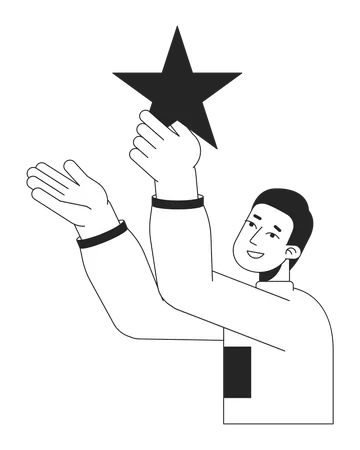 Male customer giving star Illustration