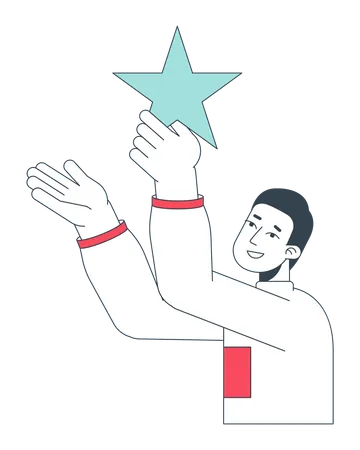 Male customer giving star  Illustration