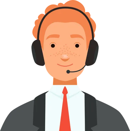 Call Center Operators Avatars Male Female Customer Service Illustration