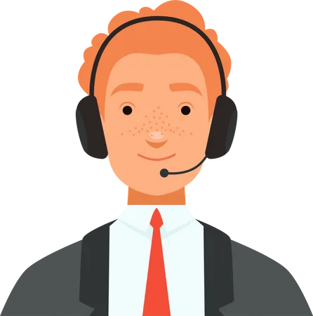 Male customer support executive  Illustration