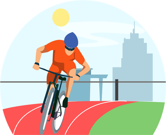 Male Cycling Player  Illustration