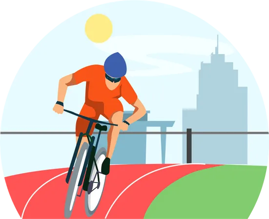 Male Cycling Player  Illustration