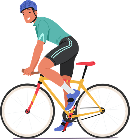 Male Cyclist ride cycle  Illustration