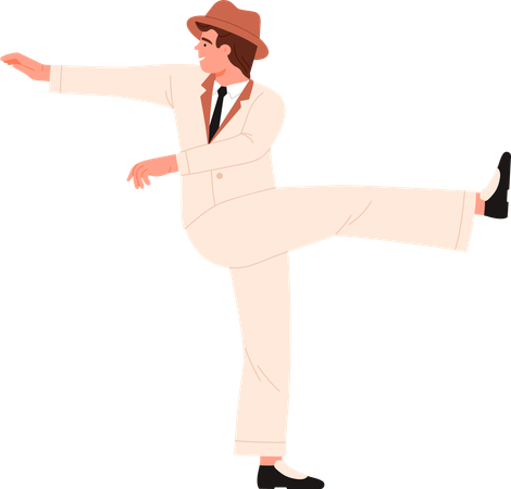Male Dancer in Charleston Party  Illustration
