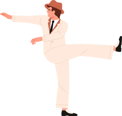 Male Dancer in Charleston Party  Illustration