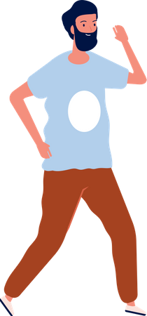 Male Dancing at party  Illustration